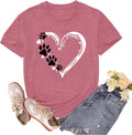 Dog Mom Shirts for Women Dog Lover Tshirts Cute Paw Love Heart Print Tee Tops