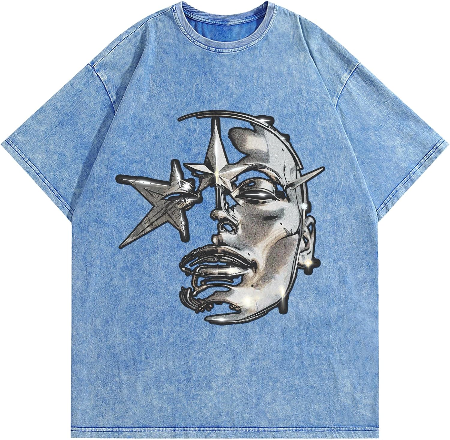 Men's Graphic Tees Shirt Unisex Cotton Oversized T-Shirt Short Sleeve Vintage Streetwear Casual Tee Top