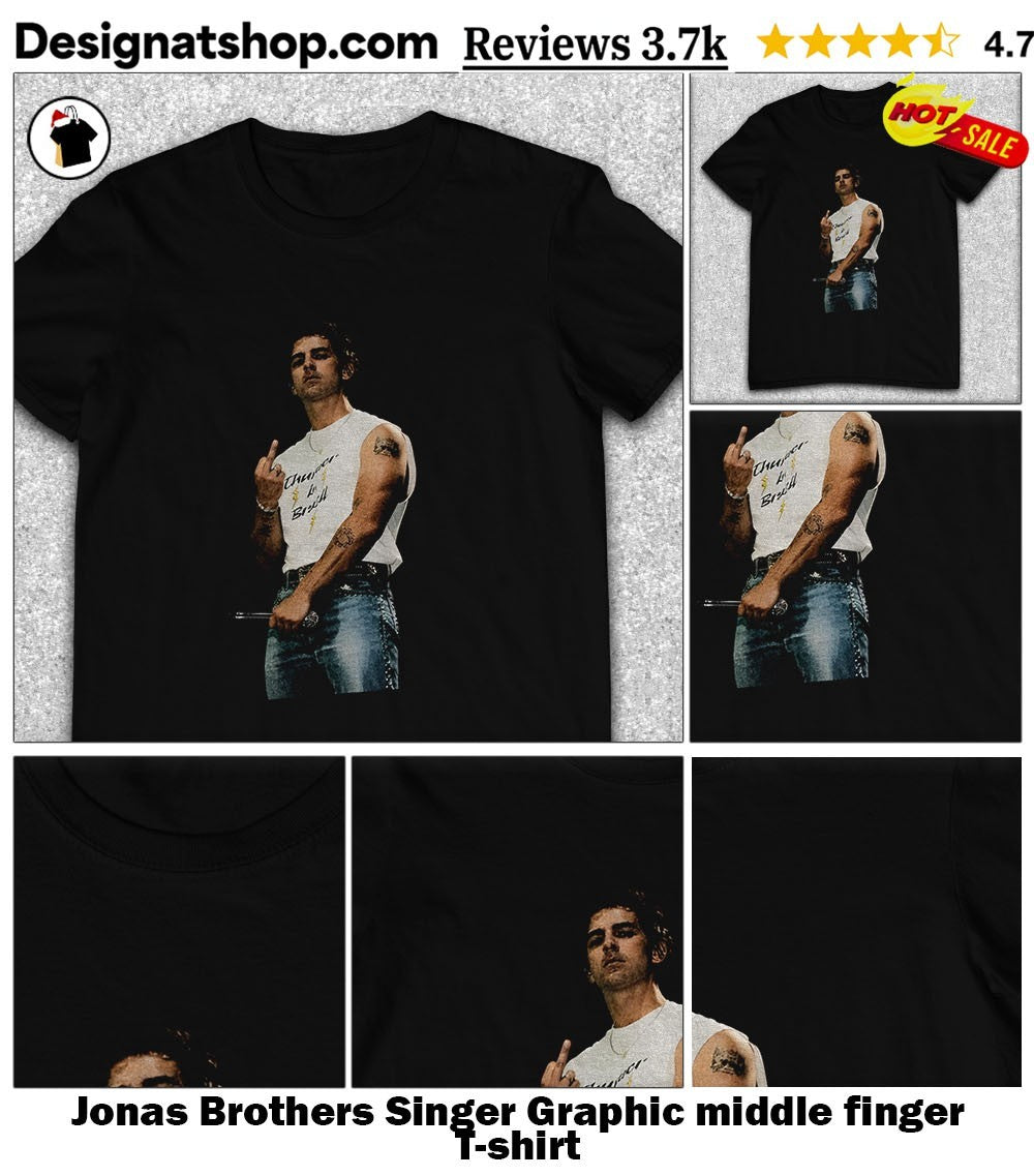 Jonas Brothers Singer Graphic middle finger shirt