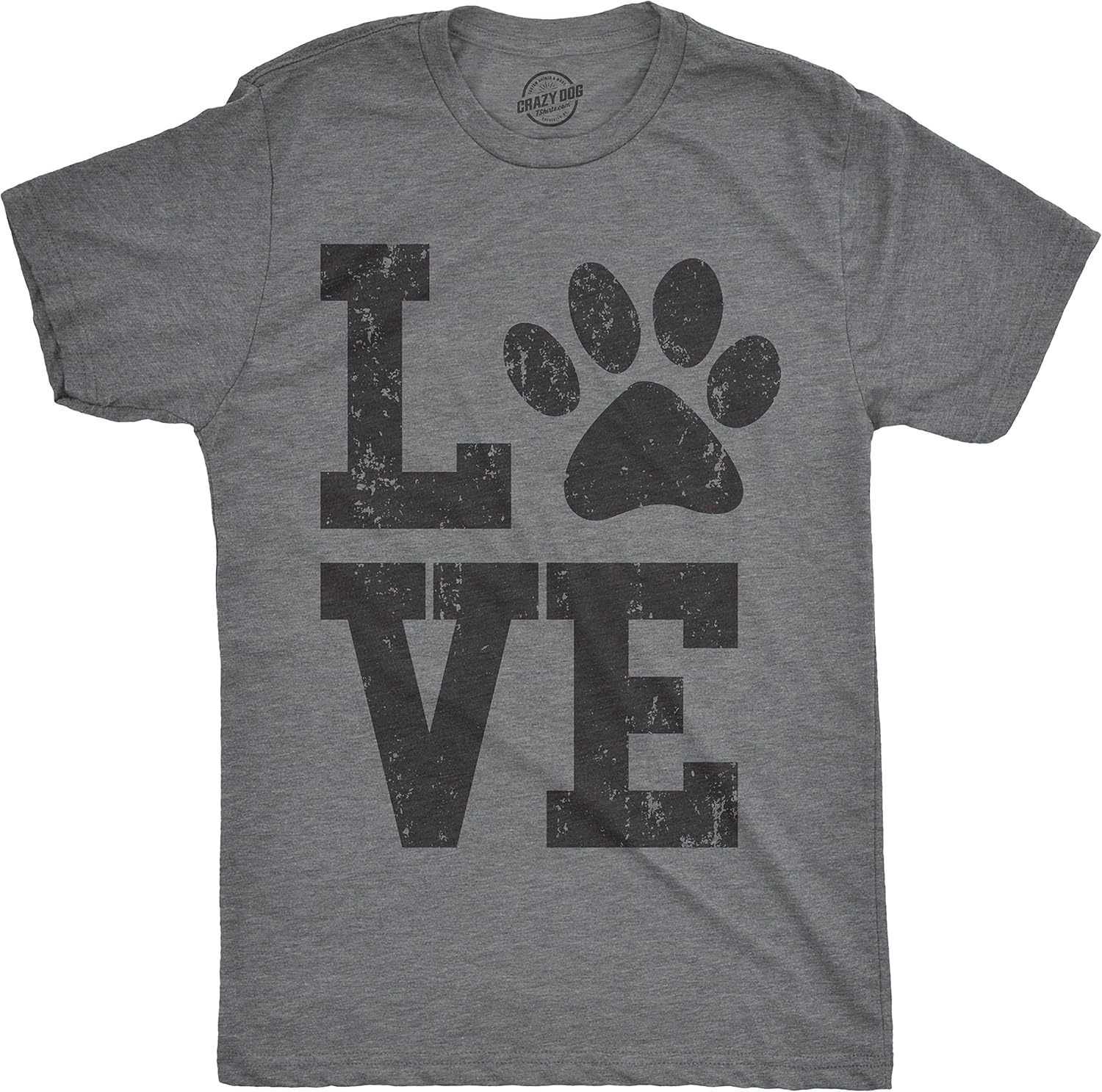 Mens Love Paw T Shirt Cute Adorable Dog Lover Pet Tee for Guys