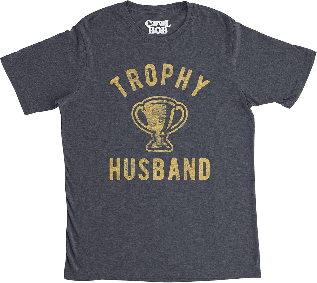 Mens Trophy Husband T Shirt Funny Father's Day Married Award Graphic Novelty Tee for Guys