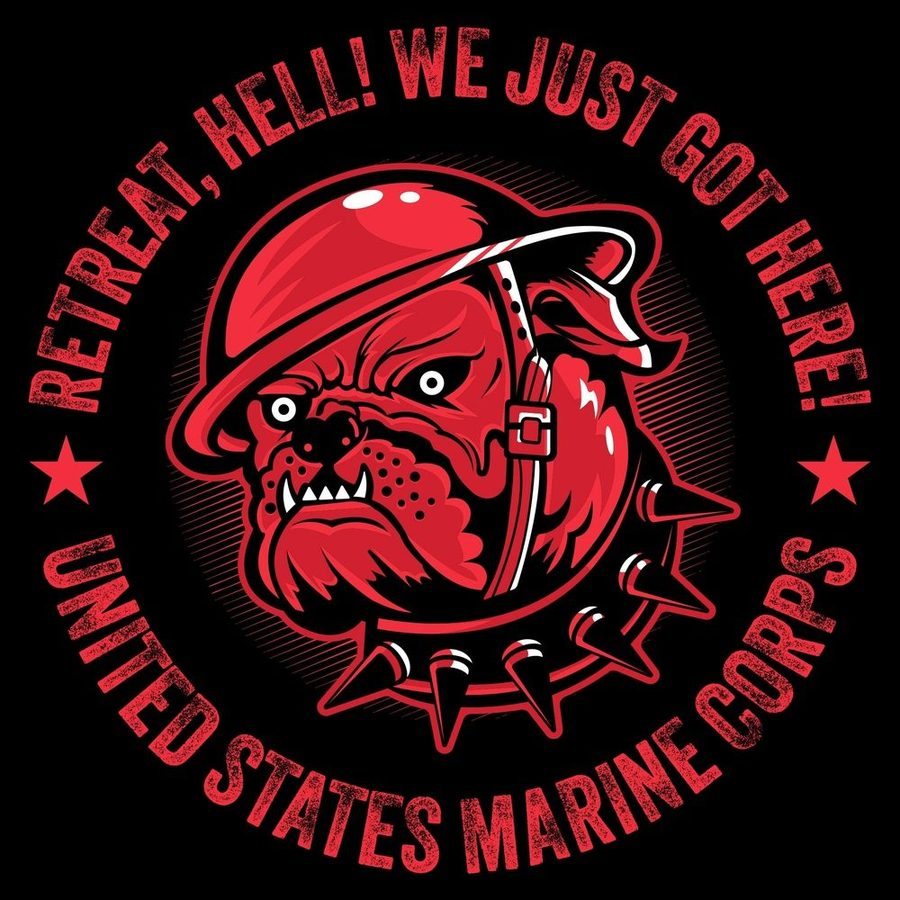 USMC - Retreat, Hell T-Shirt - Black
