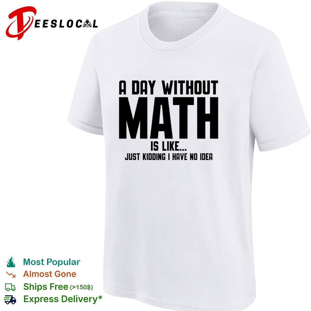 A Day Without Math Is Like Just Kidding I Have No Idea Shirt