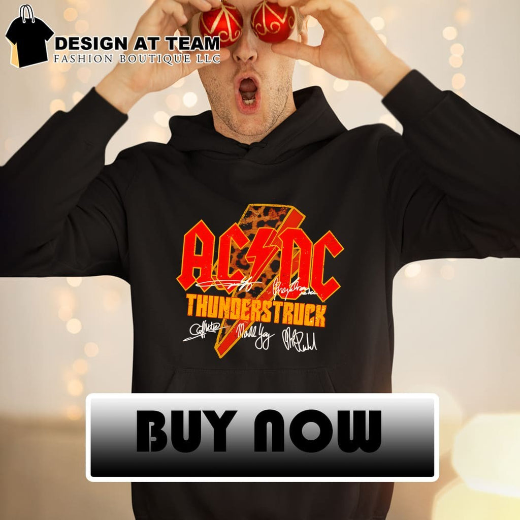 ACDC Thunderstruck Leopard Lightning Retro Rock Band shirt