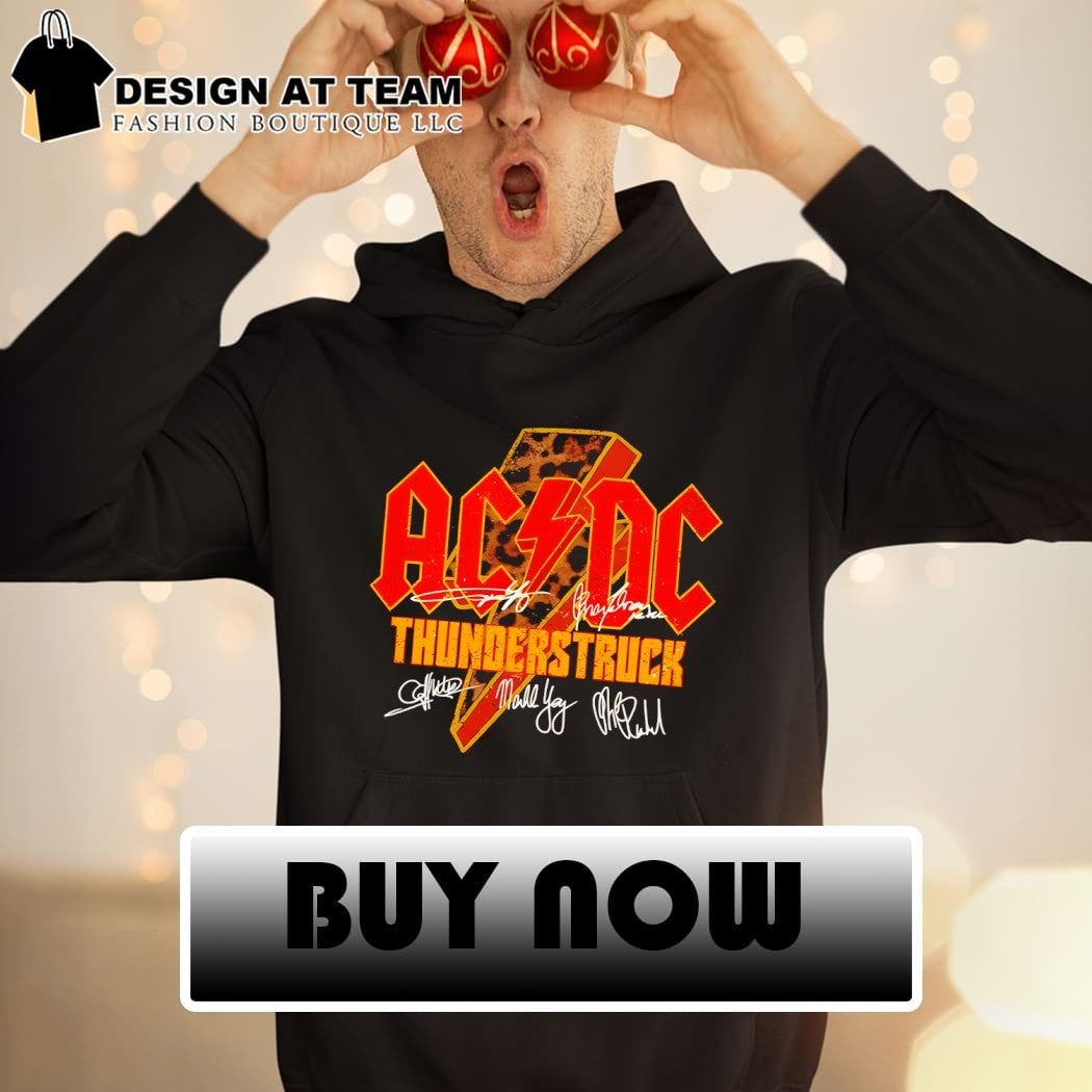 ACDC Thunderstruck Leopard Lightning Retro Rock Band shirt