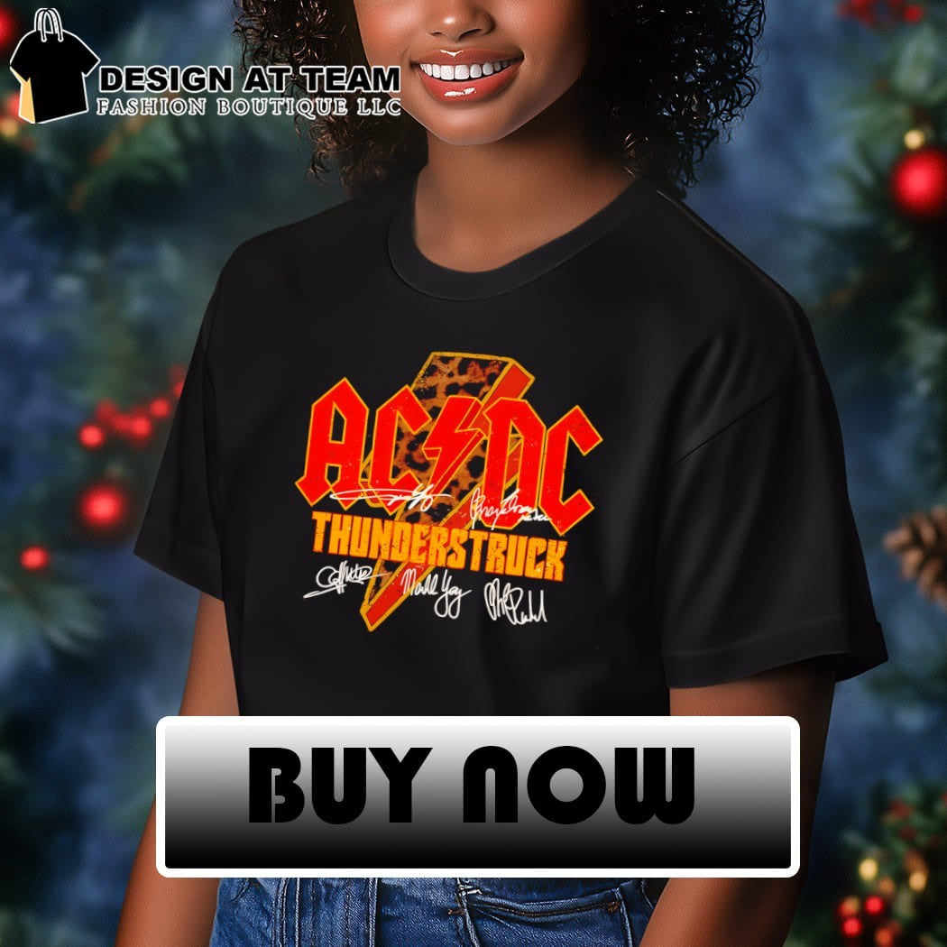 ACDC Thunderstruck Leopard Lightning Retro Rock Band shirt