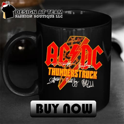 ACDC Thunderstruck Leopard Lightning Retro Rock Band shirt