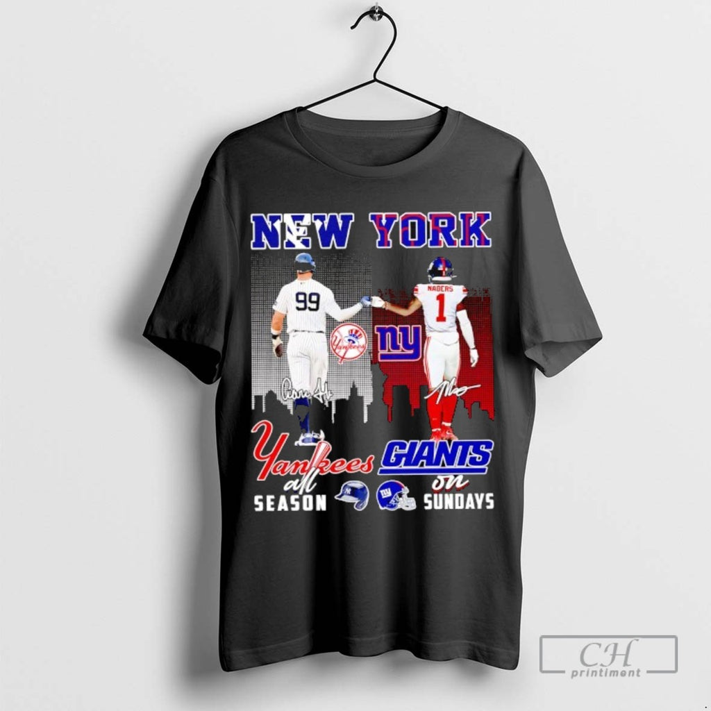 Aaron Judge New York Yankees All Season And Nabers New York Giants On Sundays Signatures