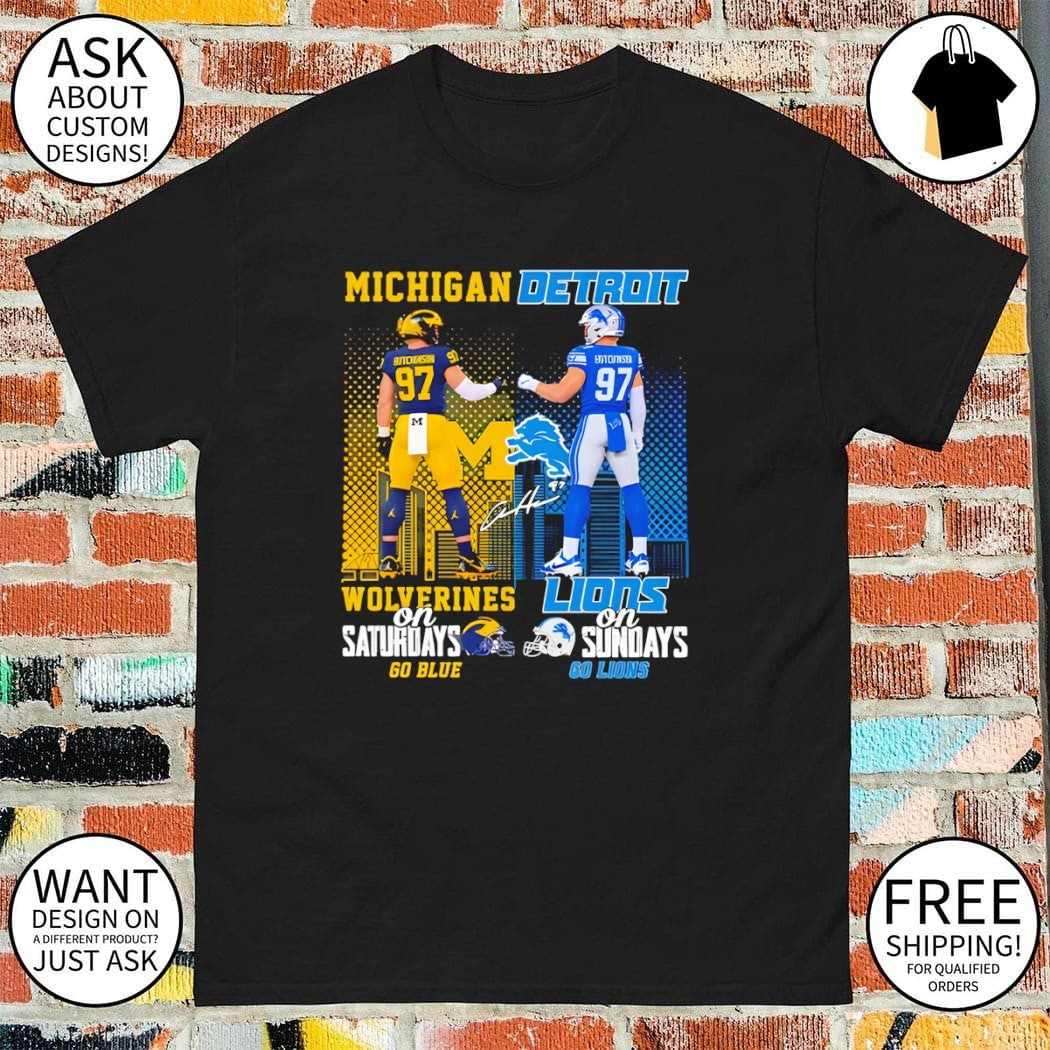 Aidan Hutchinson Michigan Wolverines On Saturdays Detroit Lions On Sundays Shirt