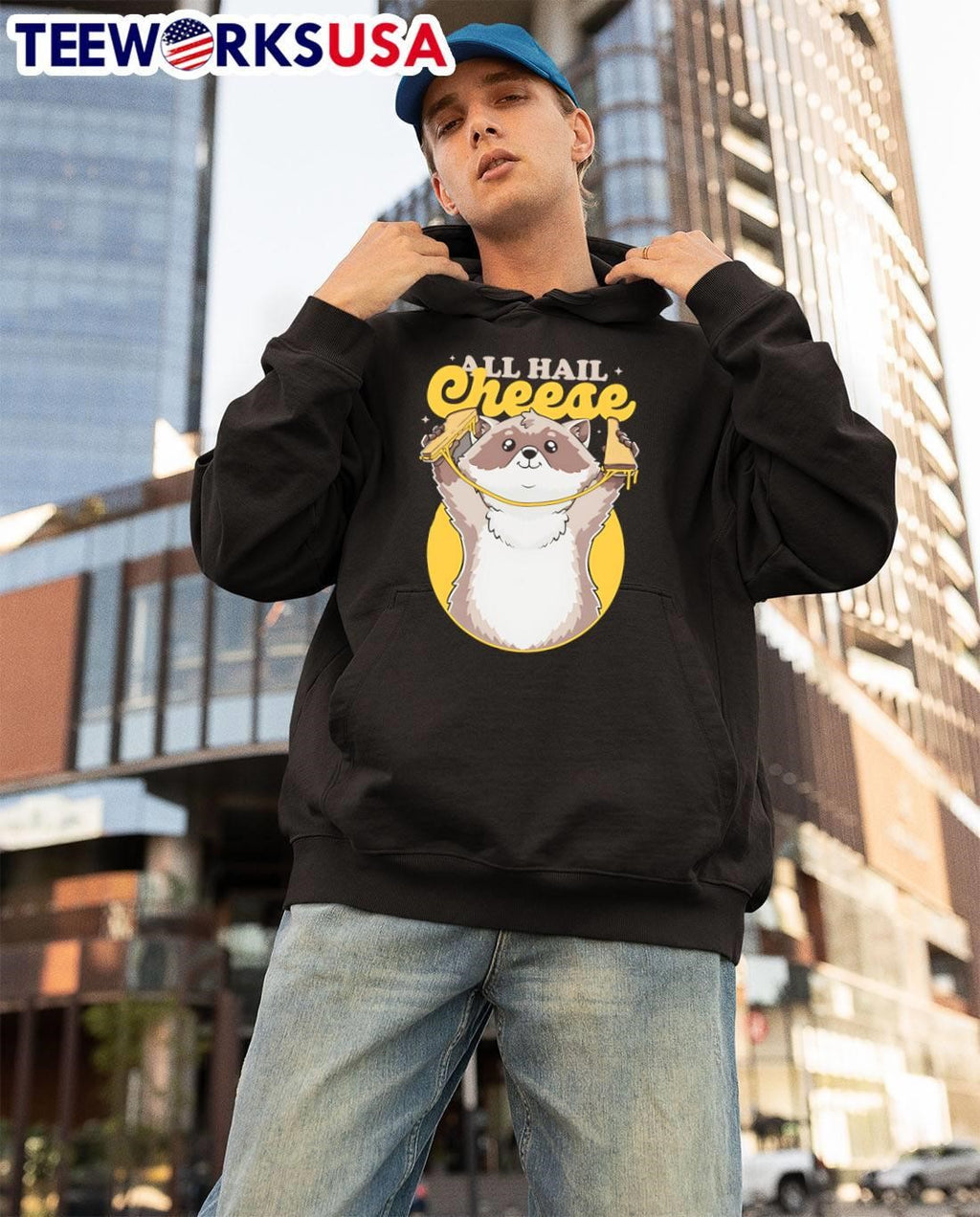 All Hail Cheese Raccoon Holding Grilled Cheese Sandwich shirt