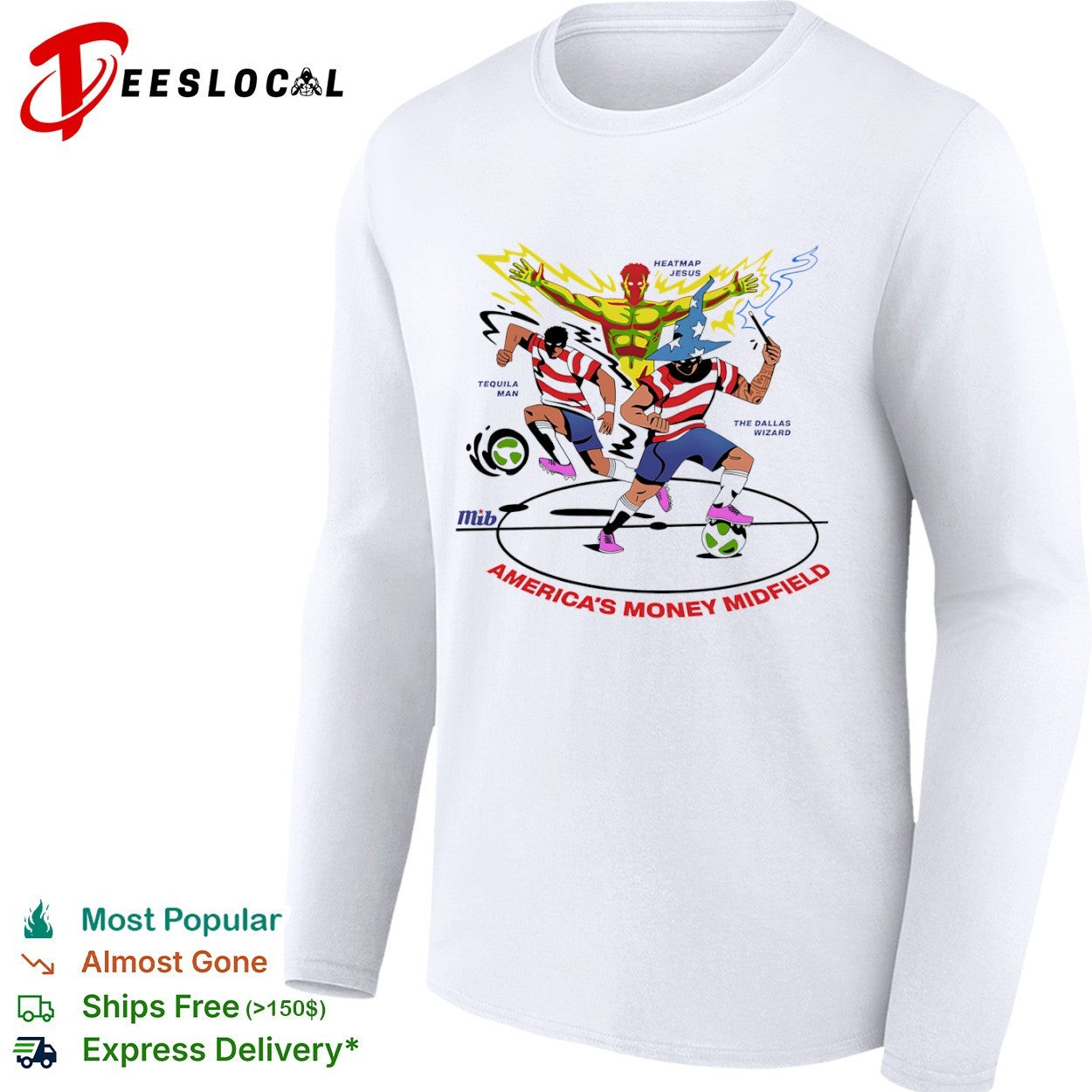 America money midfield soccer players heatmap Jesus tequila man the Dallas wizard shirt