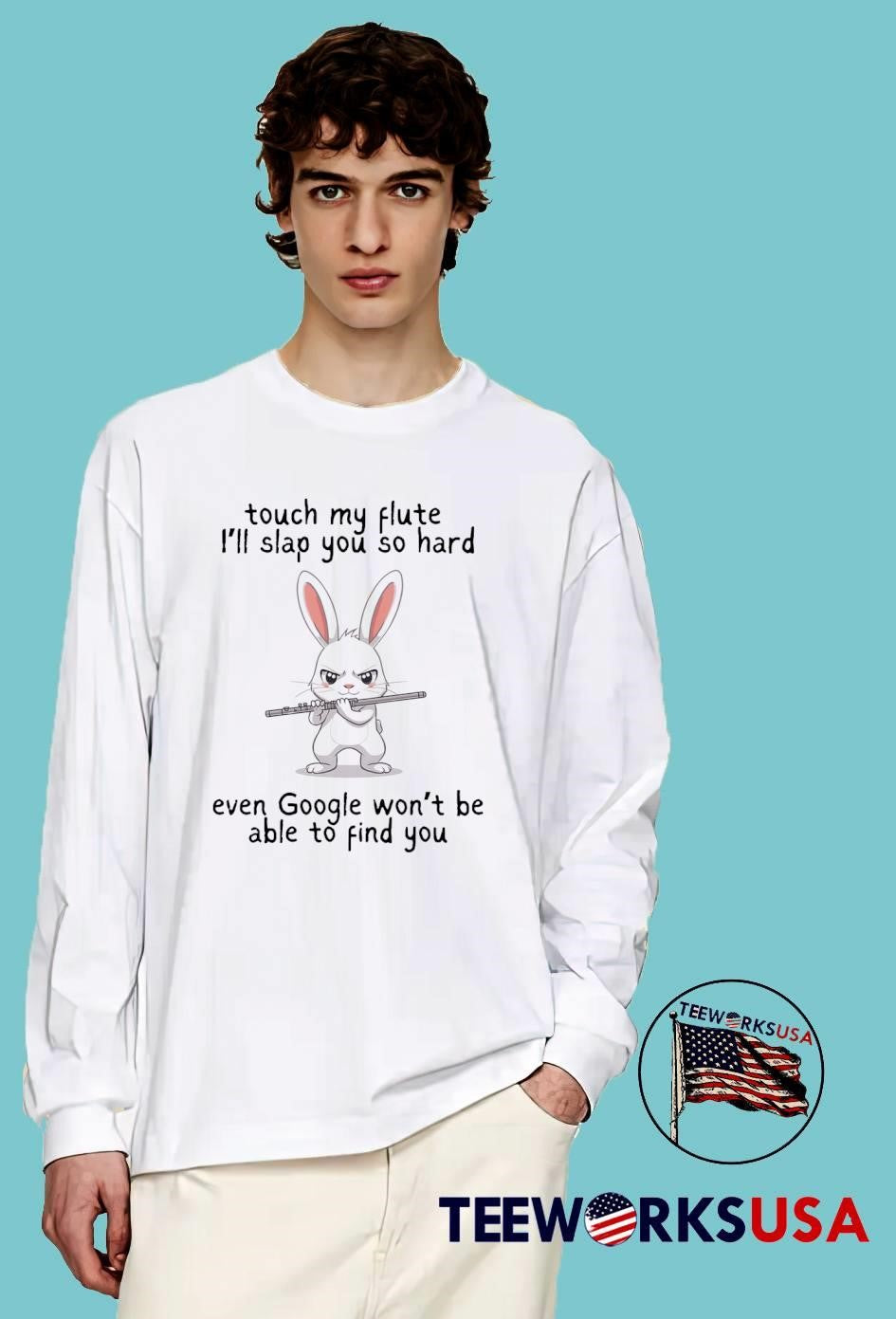 Angry Rabbit Touch My Flute Or I’ll Slap You shirt