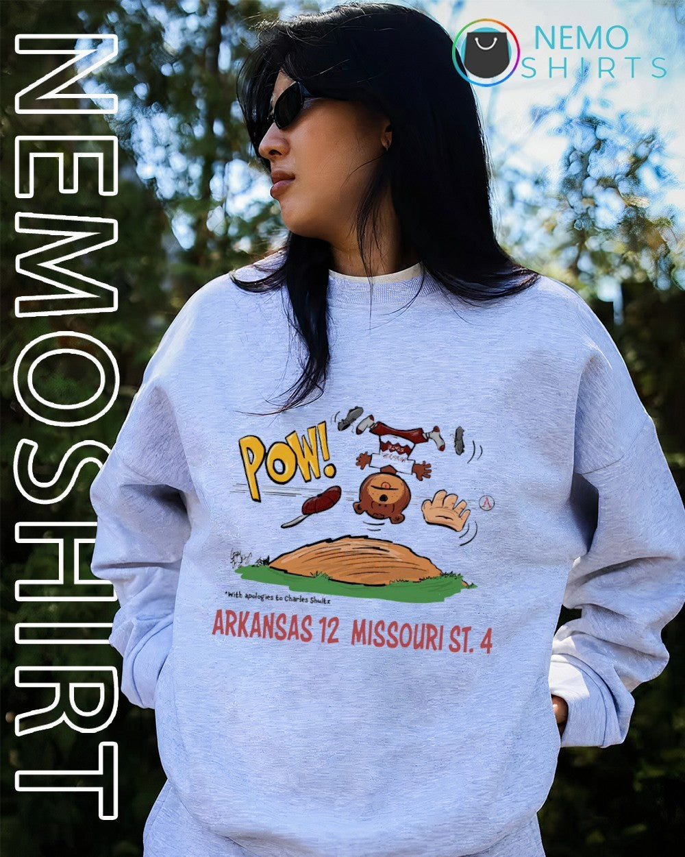 Arkansas Razorback defeated Missouri State score 12 4 cartoon shirt