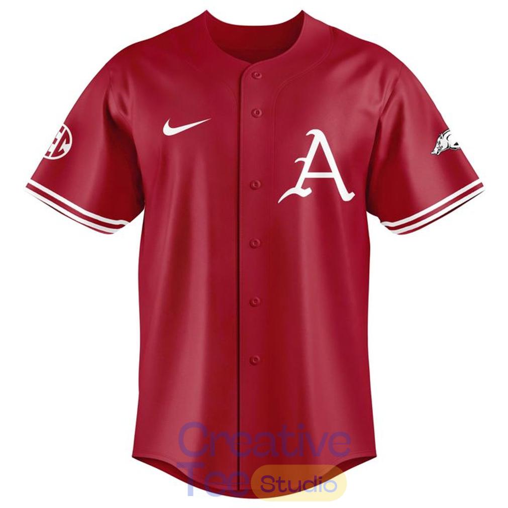Arkansas Razorbacks New Omahogs Baseball Red Jersey