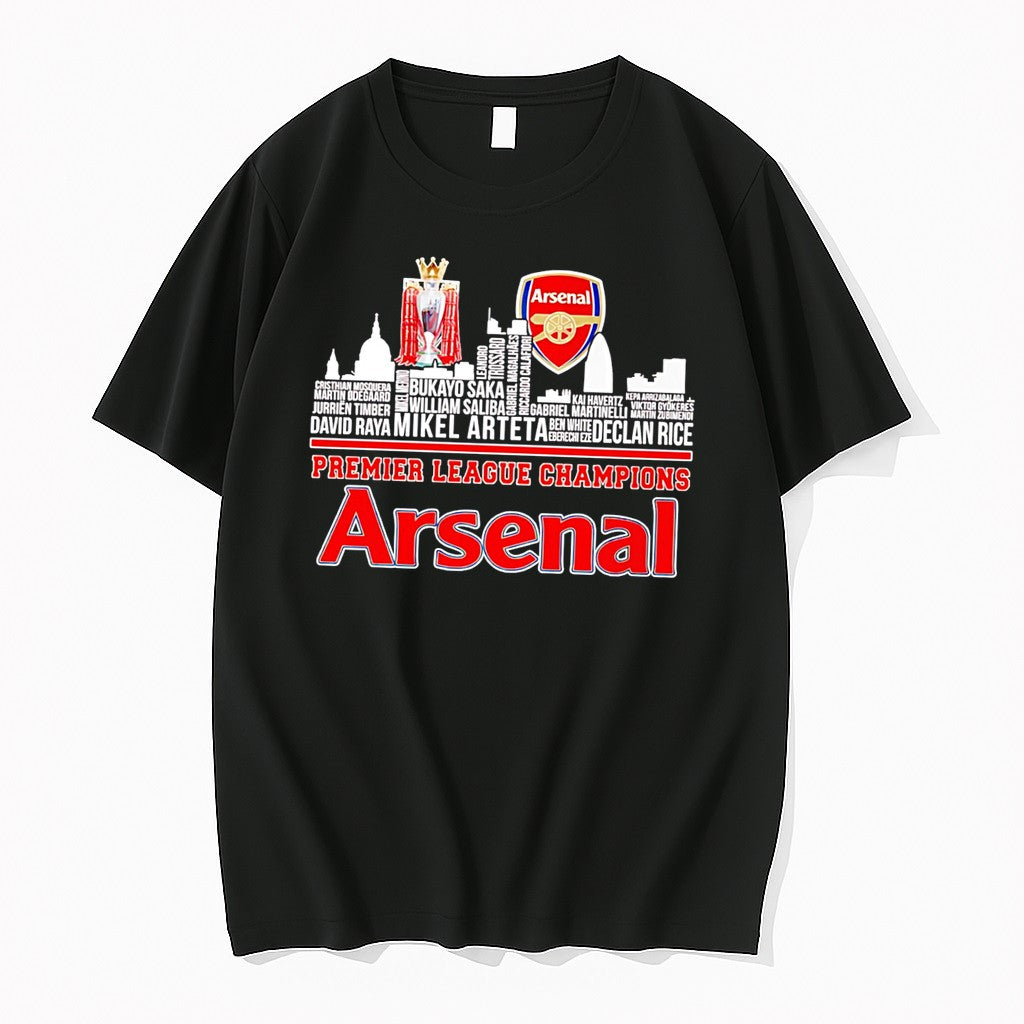 Arsenal 2025 2026 Premier League Champions Players Names Skyline Tee Tshirts Sweater