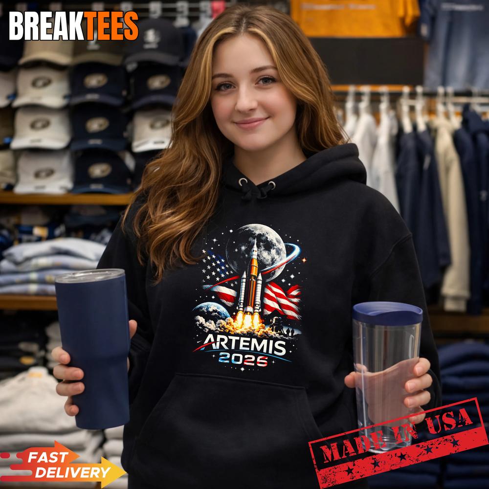 Artemis 2026 American Rocket Launch to The Moon Landing T-Shirt