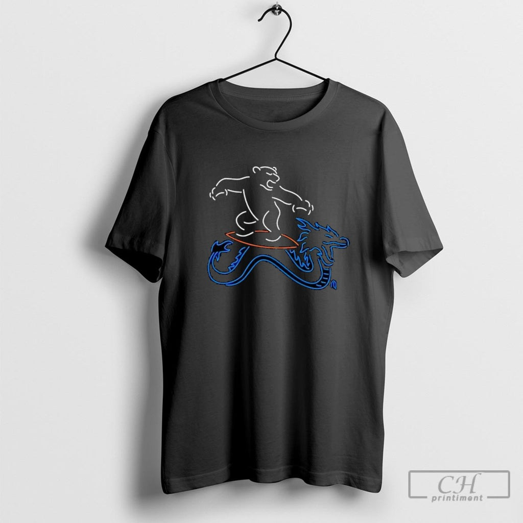 Athlete Logos Neon Surfing Polar Bear Shirt Sweater
