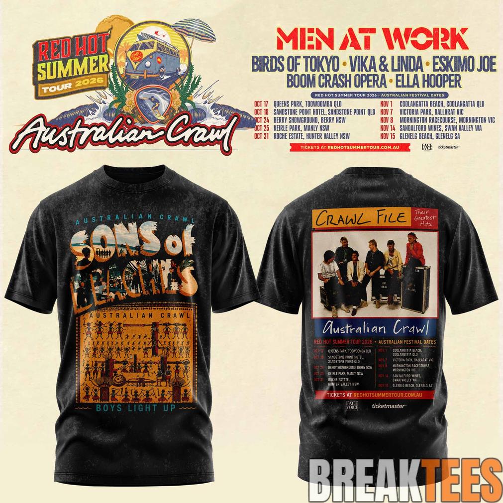 Australian Crawl – Red Hot Summer Tour 2026 3D T-Shirt