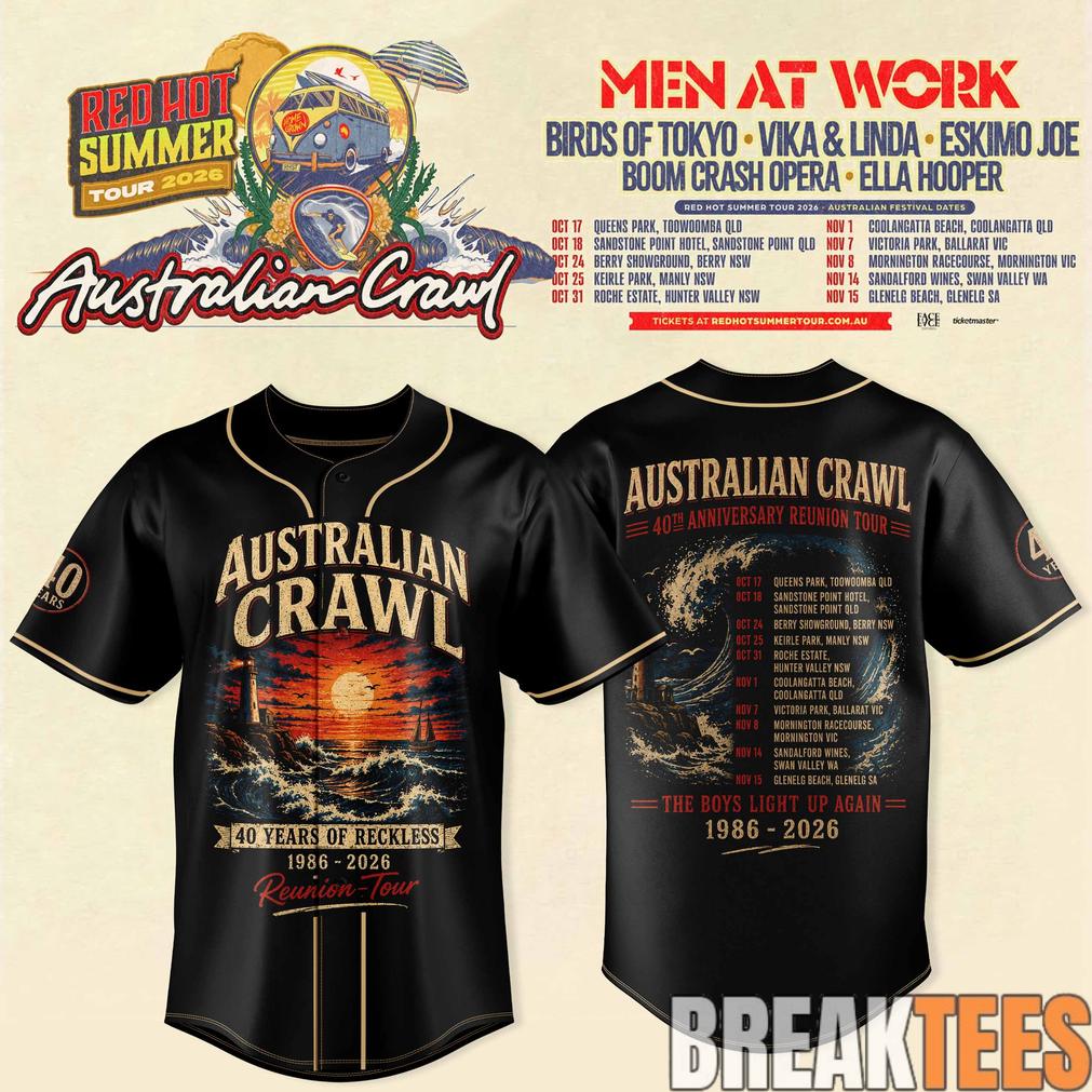 Australian Crawl – Red Hot Summer Tour 2026 Baseball Jersey