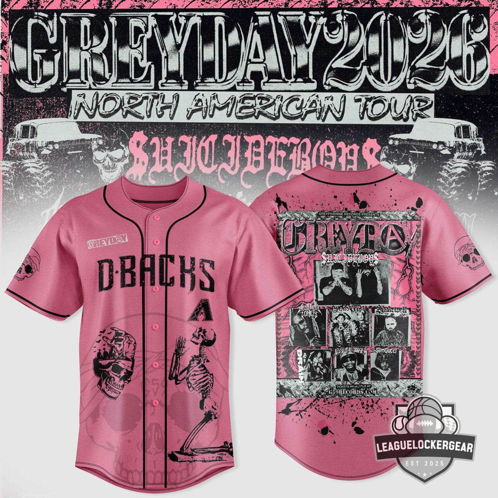 $uicideboy$ Grey Day 2026 North American Tour Arizona Diamondbacks Baseball Jersey
