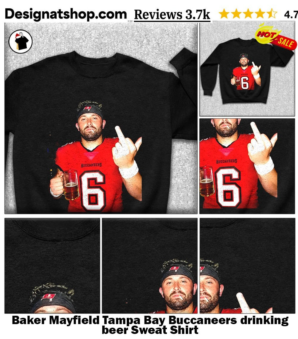 Baker Mayfield Tampa Bay Buccaneers drinking beer shirt