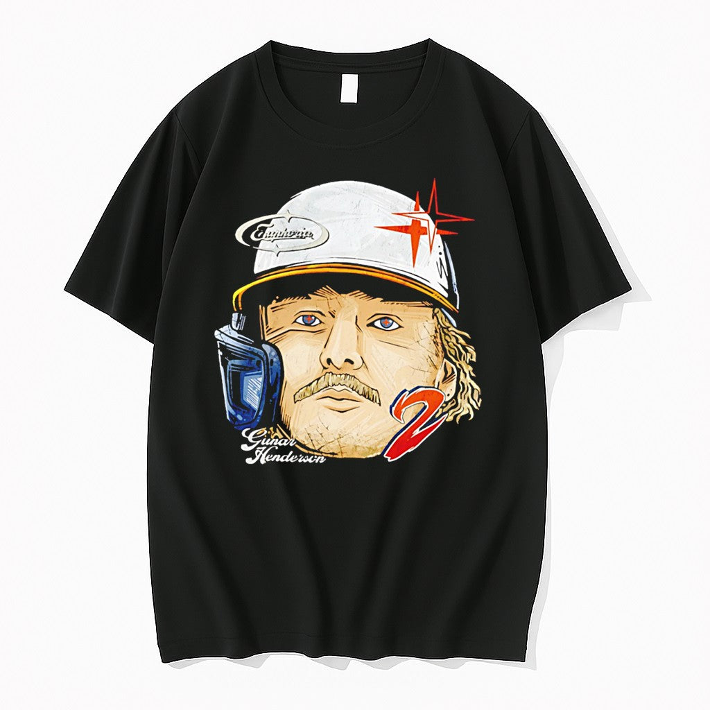Baltimore Orioles Gunner Henderson Fat Head Hand Drawn Artwork Tee Tshirts Sweater