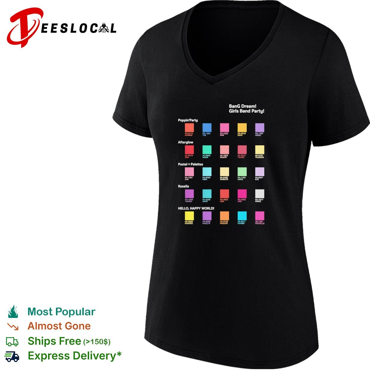 Bang Dream Girls Band Party PoppinParty Afterglow Pastel Palettes Roselia shirt
