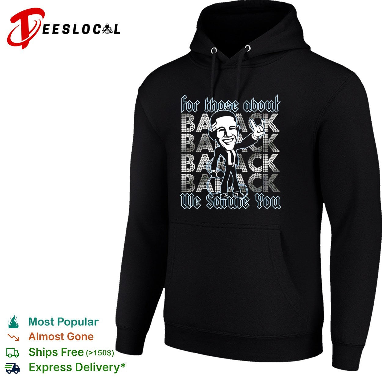 Barack Obama for those about to back we salute you rock caricature shirt