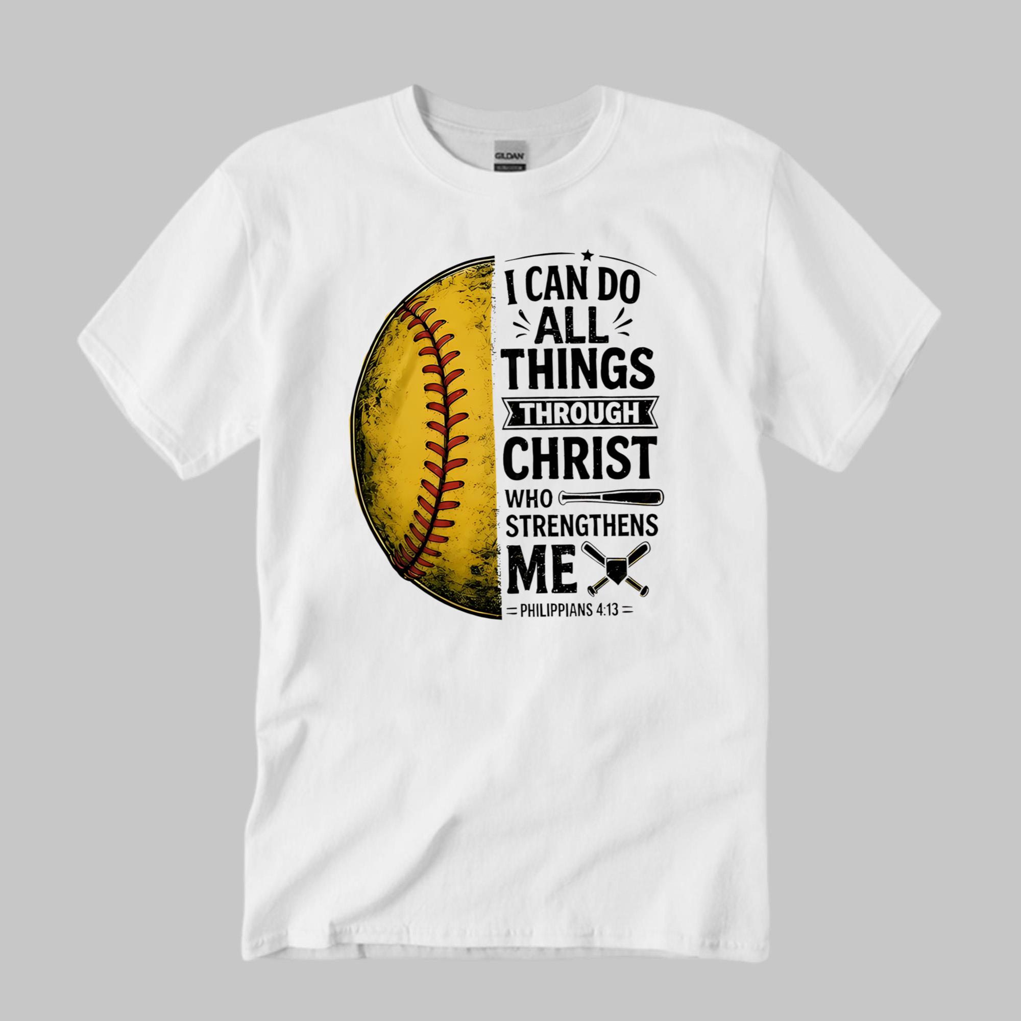 Baseball I Can Do All Things Through Christ Shirt