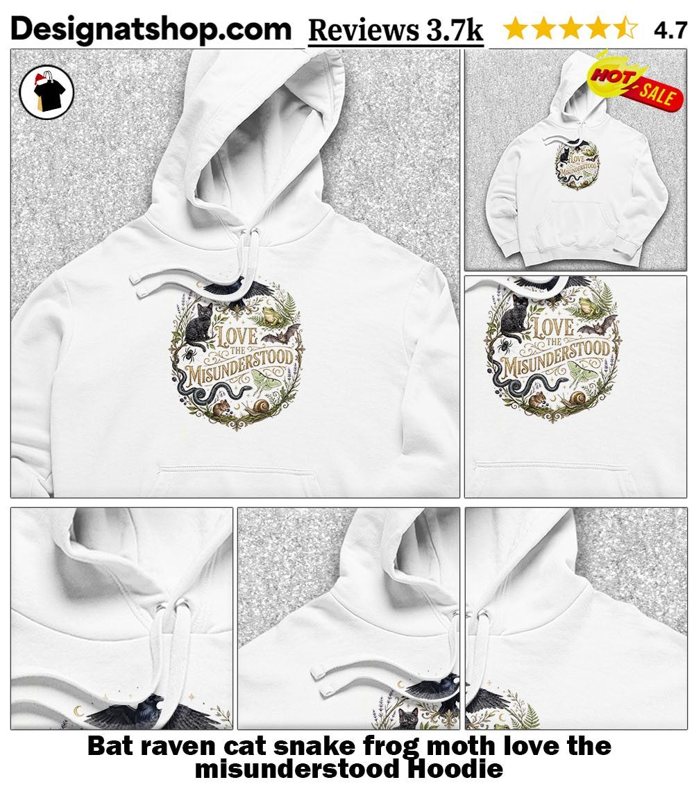 Bat raven cat snake frog moth love the misunderstood shirt