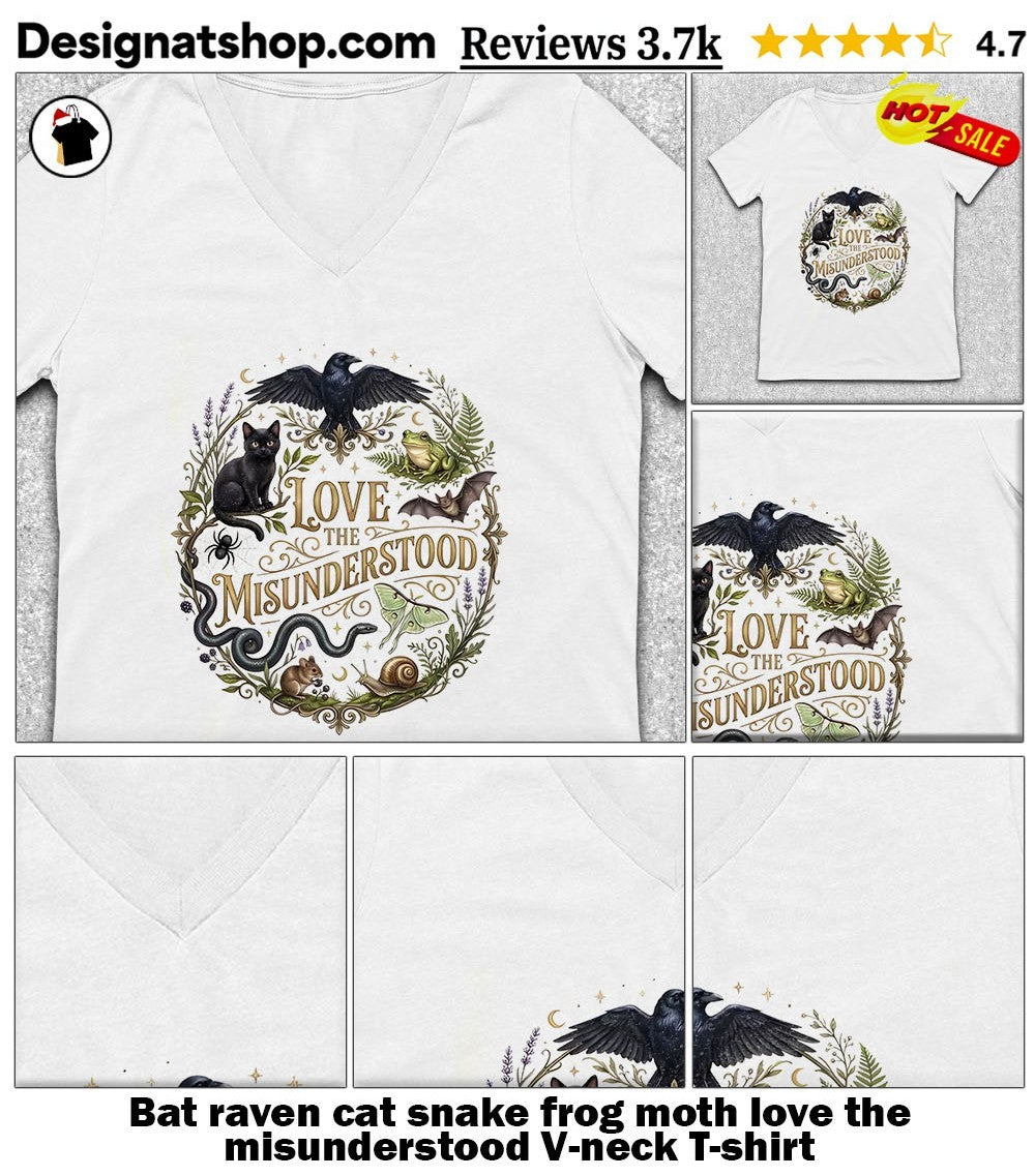 Bat raven cat snake frog moth love the misunderstood shirt