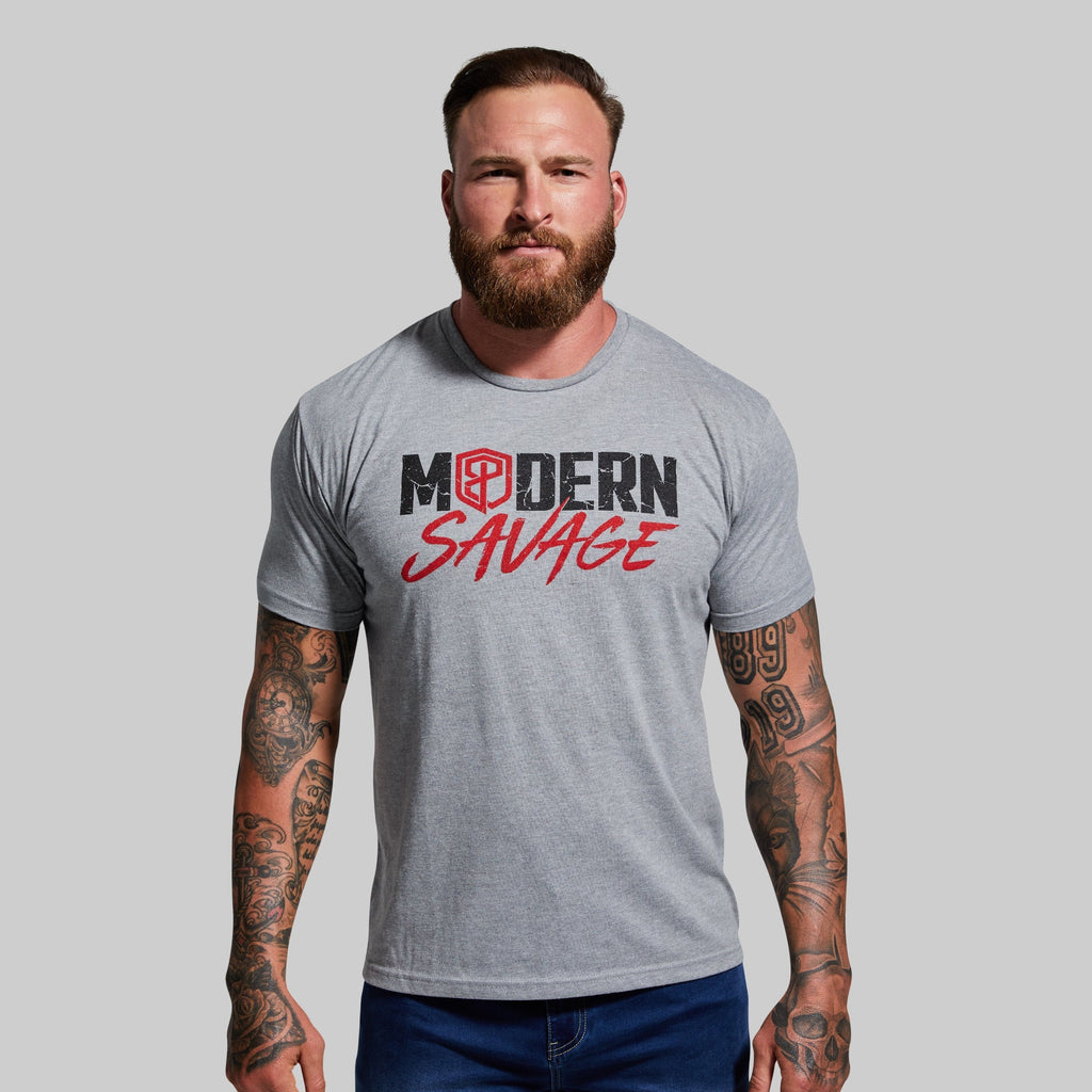 Modern Savage Tee (Heather Grey)