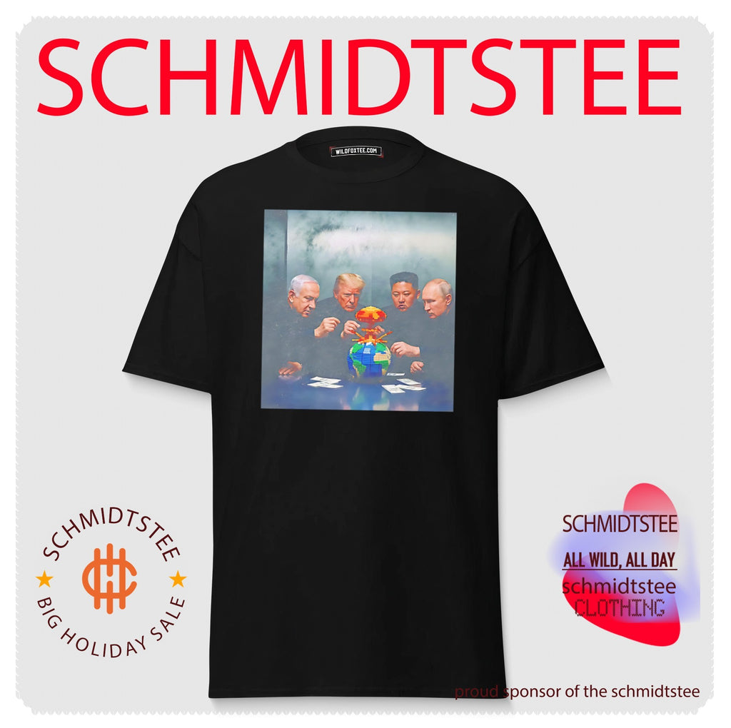 Benjamin Netanyahu Donald Trump Kim Jong Un Vladimir Putin playing LEGO model of the Earth shirt