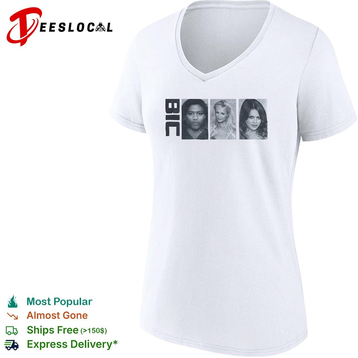 Bic pen company logo with celebrity faces shirt
