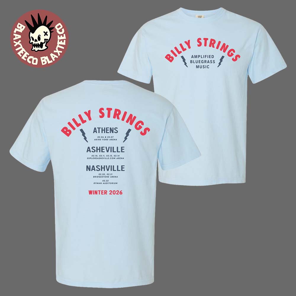 Billy Strings Winter 2026 Tour Merch Amplified Bluegrass T-Shirt