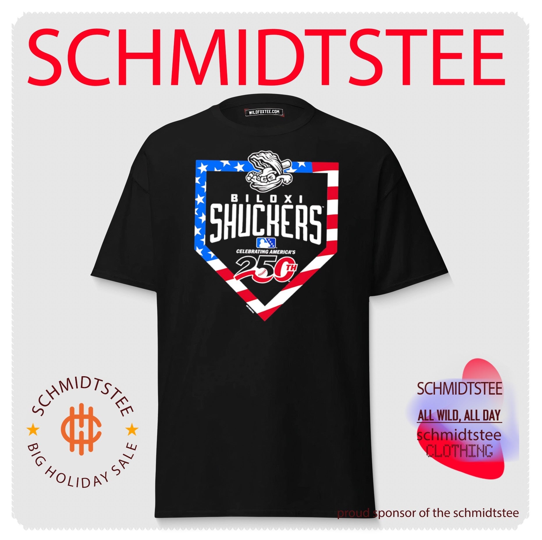 Biloxi Shuckers America 250 Celebrating Baseball shirt