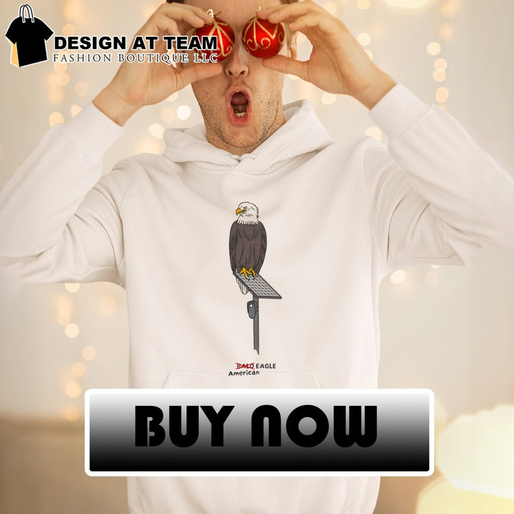 Bird Of Prey Perched On Solar Panel American Eagle Shirt