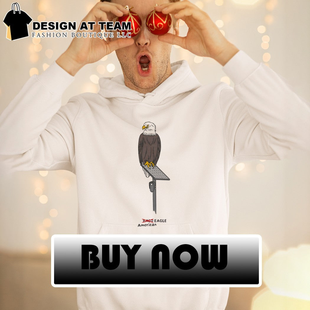Bird Of Prey Perched On Solar Panel American Eagle Shirt