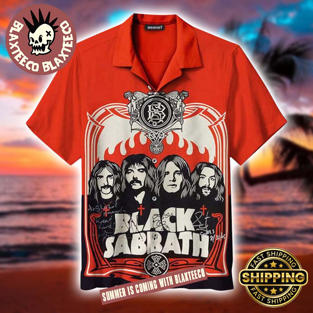 Black Sabbath Band Member Portrait Red Summer Hawaiian Shirt
