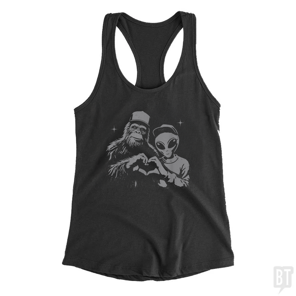 Bigfoot And Alien Tank Top