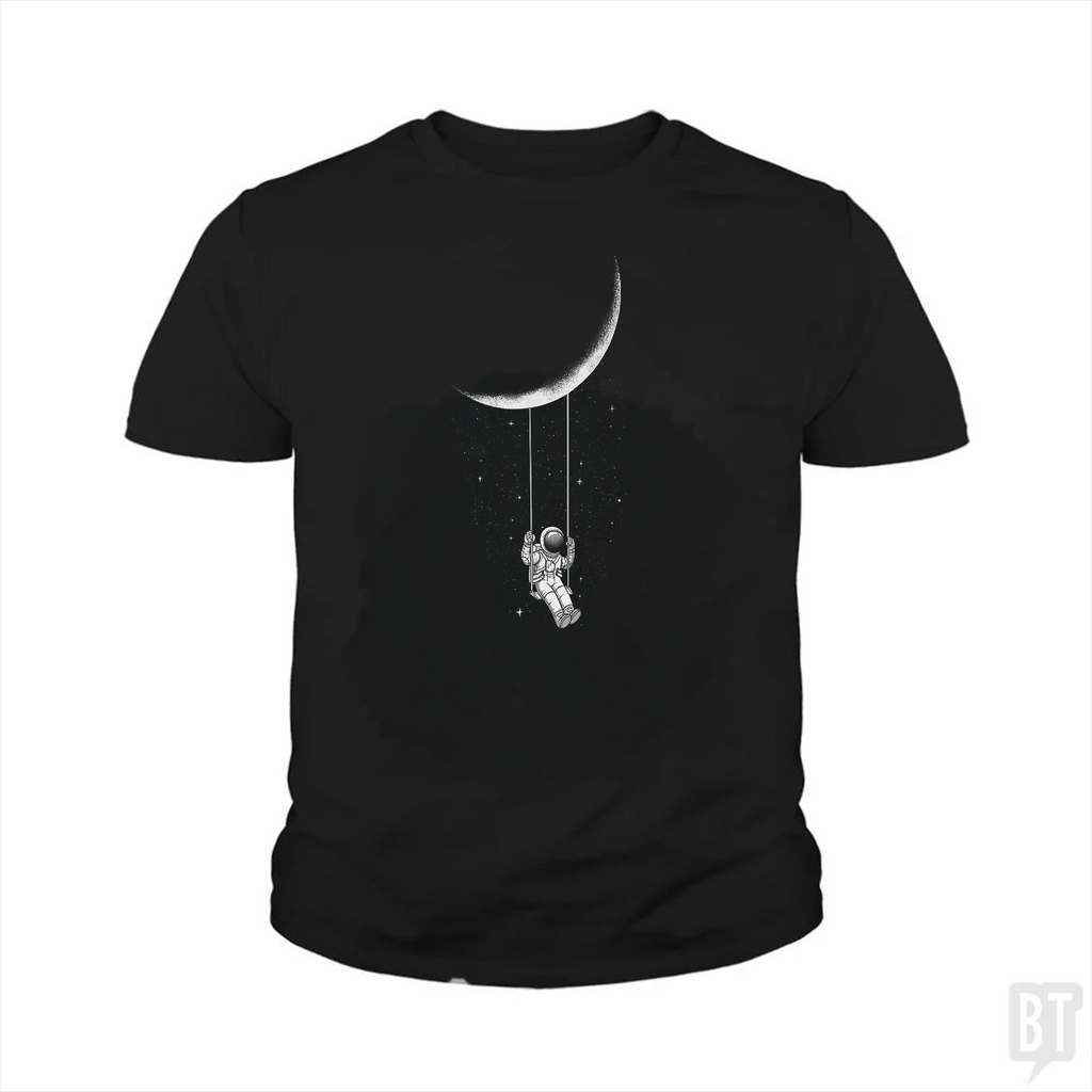 Astronaut on Moon Swing Kids Shirt