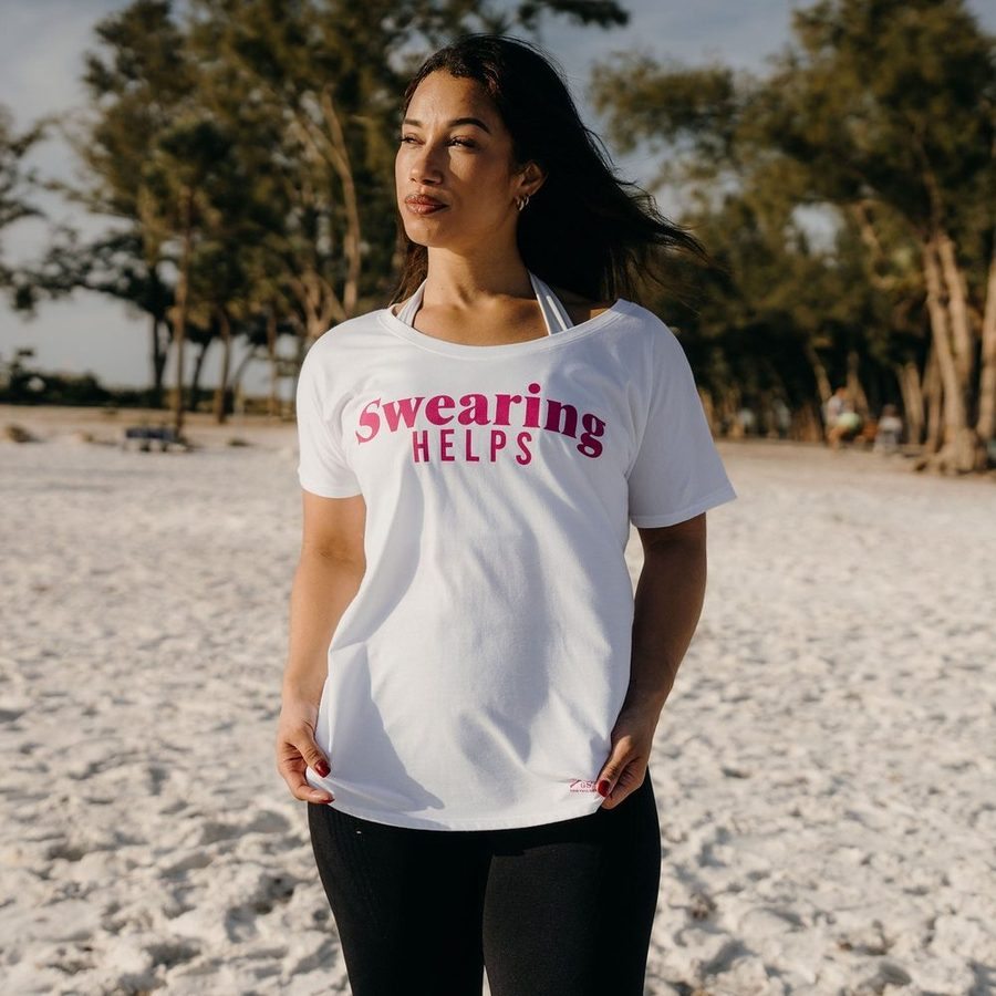 Women's Swearing Helps Slouchy T-Shirt - White