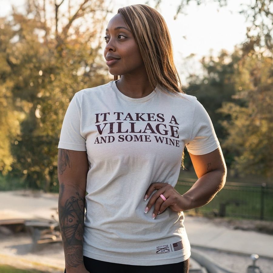 Women's It Takes A Village Boyfriend Fit T-Shirt - Sand