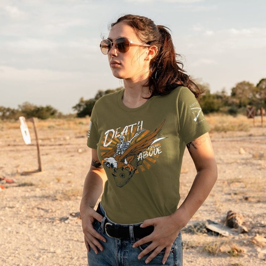 Women's Death From Above Slim Fit T-Shirt - Military Green