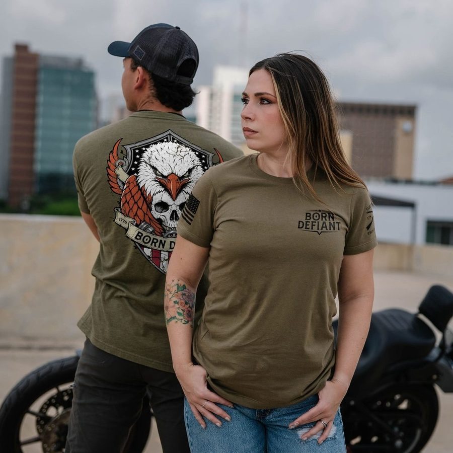 Women's Born Defiant Slim Fit T-Shirt - Military Green