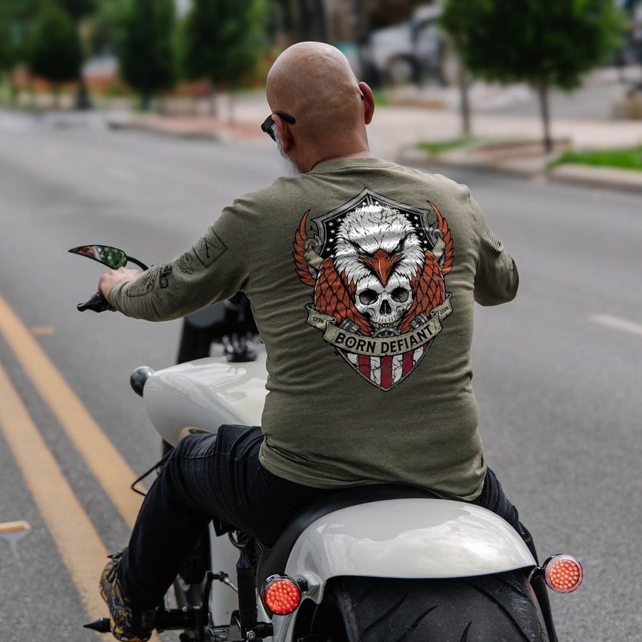 Born Defiant Long Sleeve - Military Green