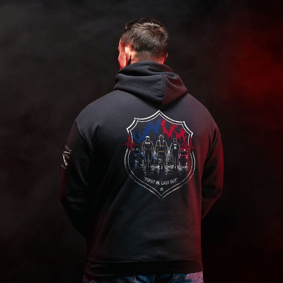 First In, Last Out Full-Zip Hoodie - Black