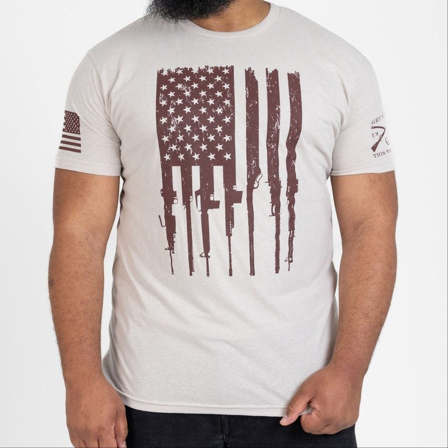 Rifle Flag T-Shirt - Sand