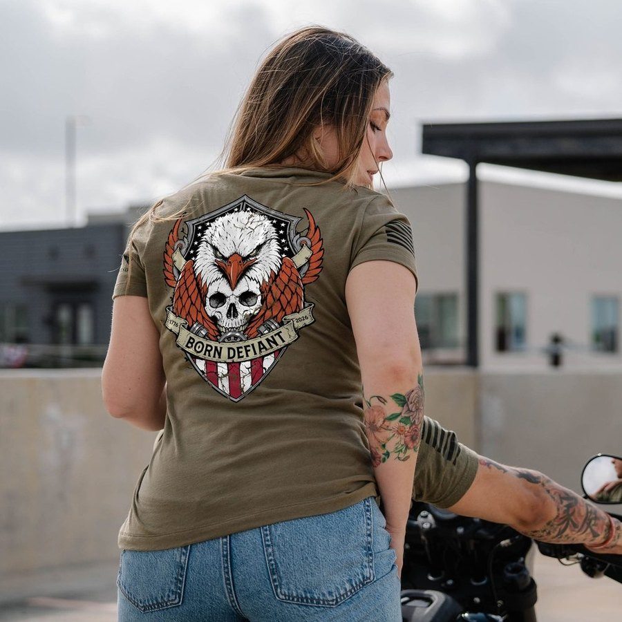 Women's Born Defiant Slim Fit T-Shirt - Military Green
