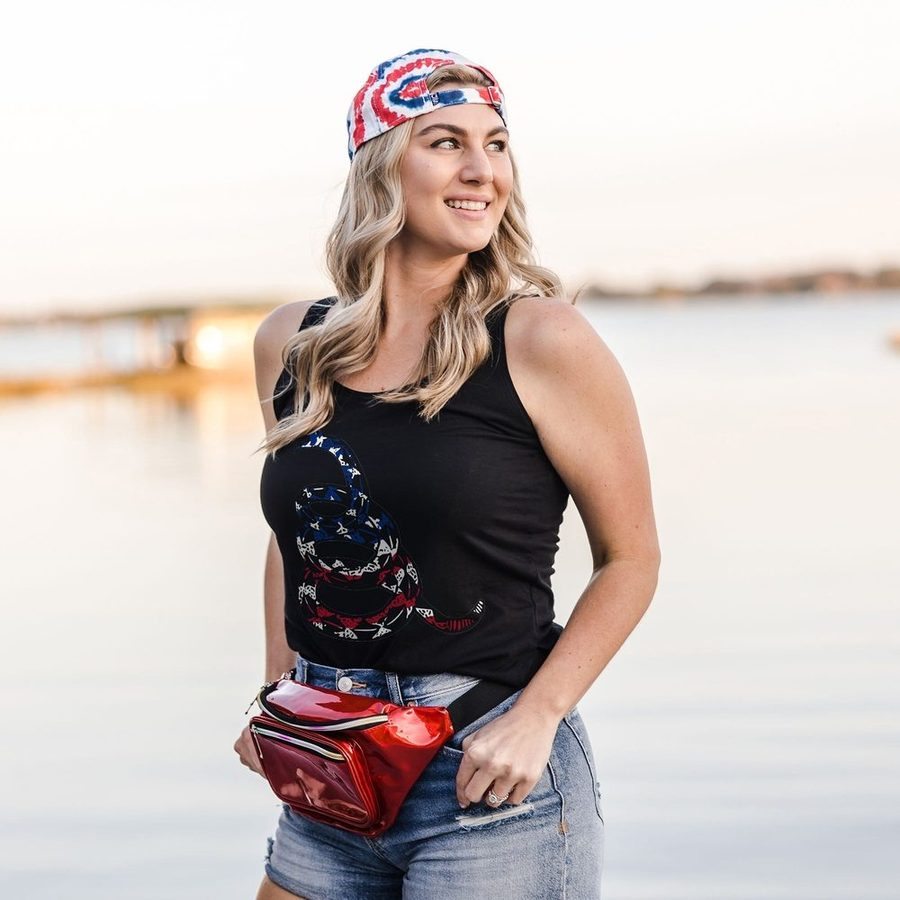 Women's Freedom Gadsden Flowy Tank - Black
